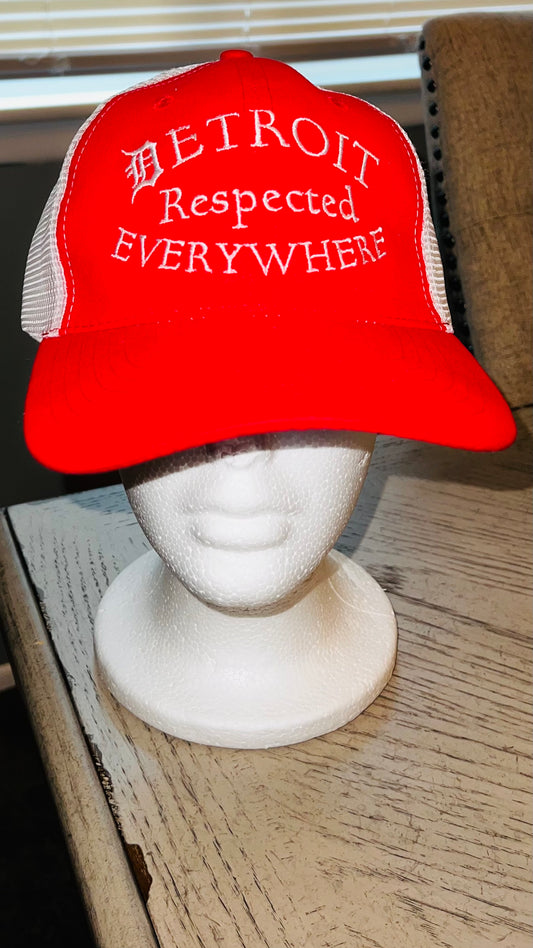 Respected Half Moon Trucker Hat Red