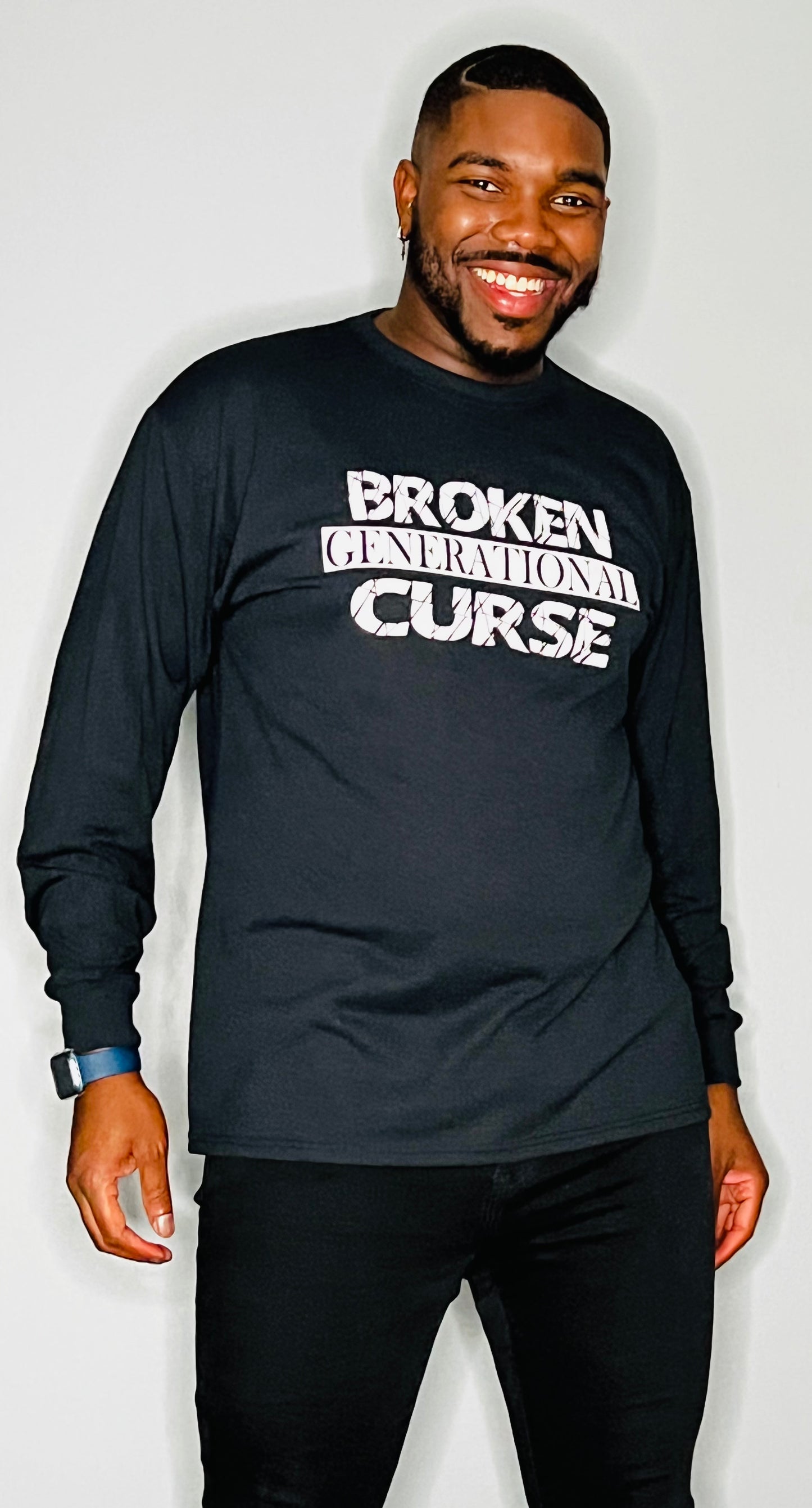 Broken Curse Black long sleeve w/ White letters