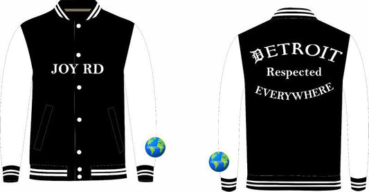 Joy RD Black Varsity Jackets w/ White Leather Sleeves