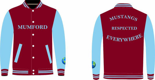 Detroit Mumford HS Burgundy  w/ Baby Blue Sleeves