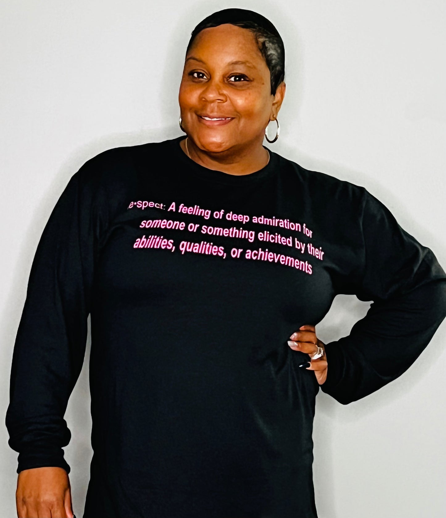 Definition Long Sleeve Black w/ Pink letters