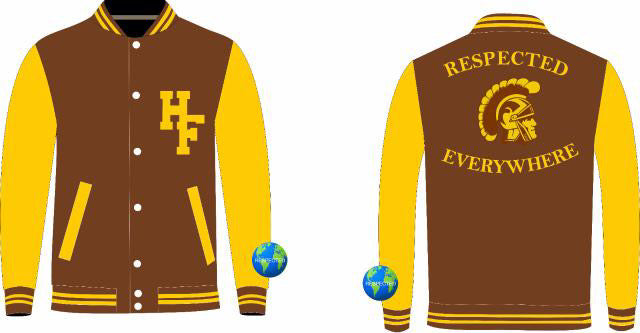 Detroit Henry Ford HS jacket Brown w/ Yellow Leather Sleeves
