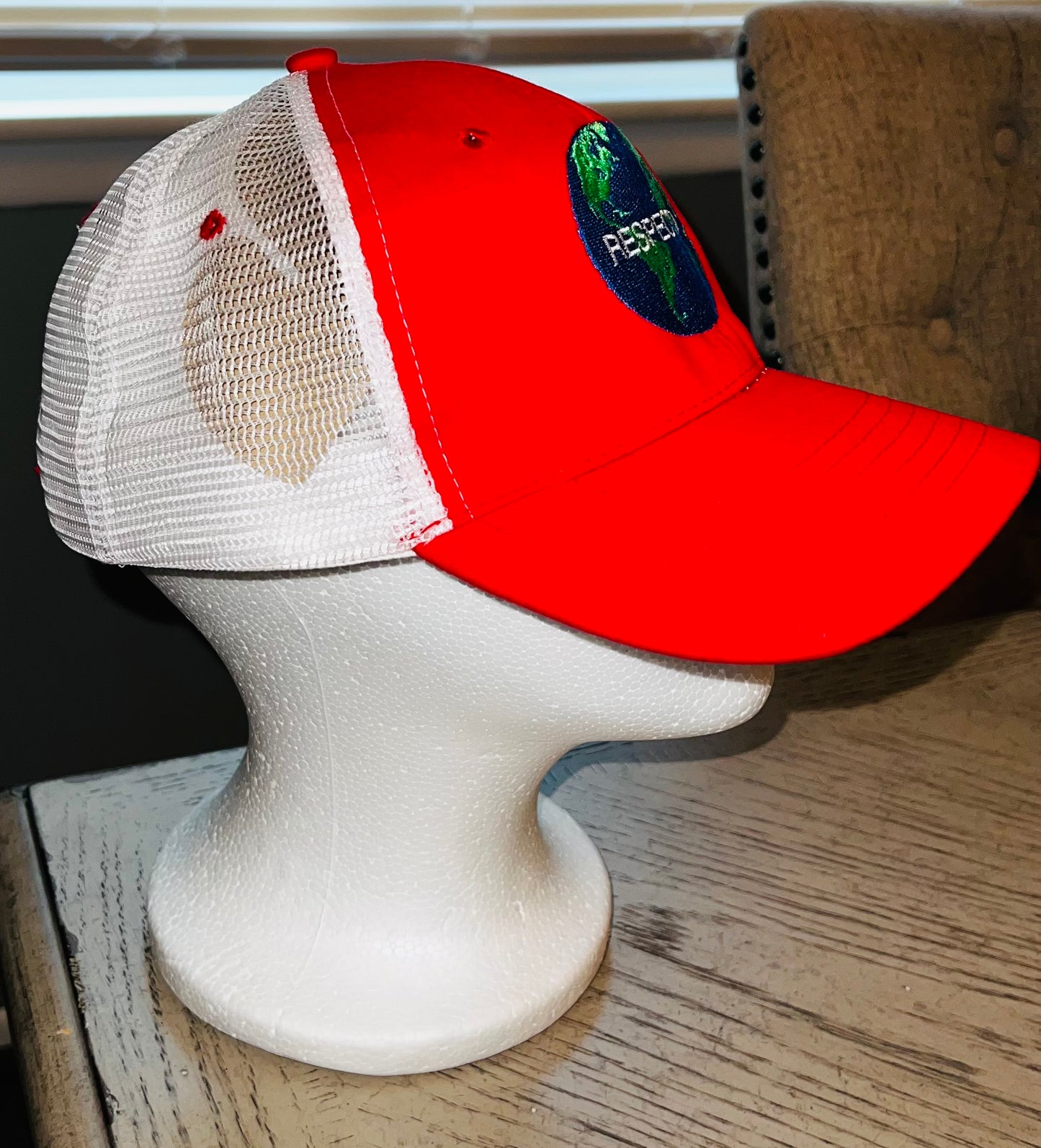 Respected Logo Trucker Hat Red