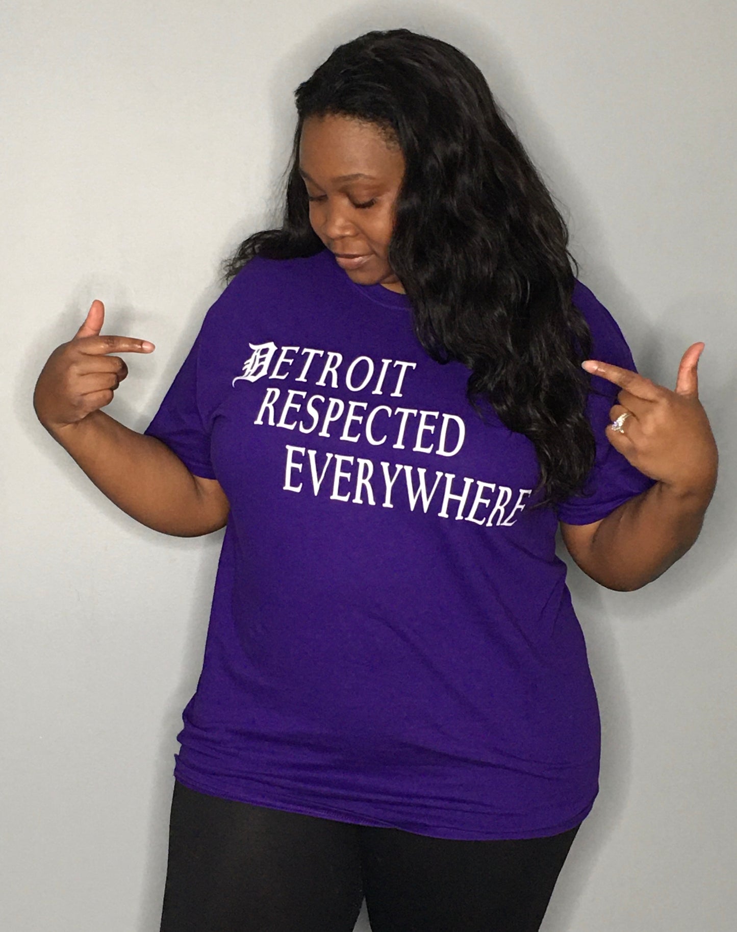 Purple Staggered w/ white letters