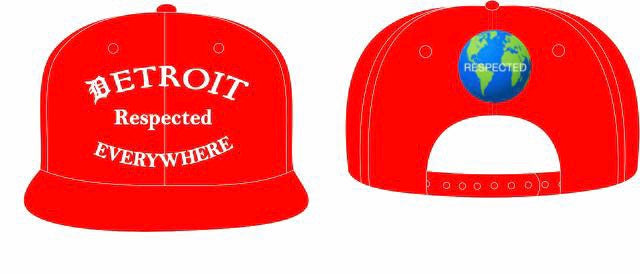 Red Half Moon Snapback with White Letters