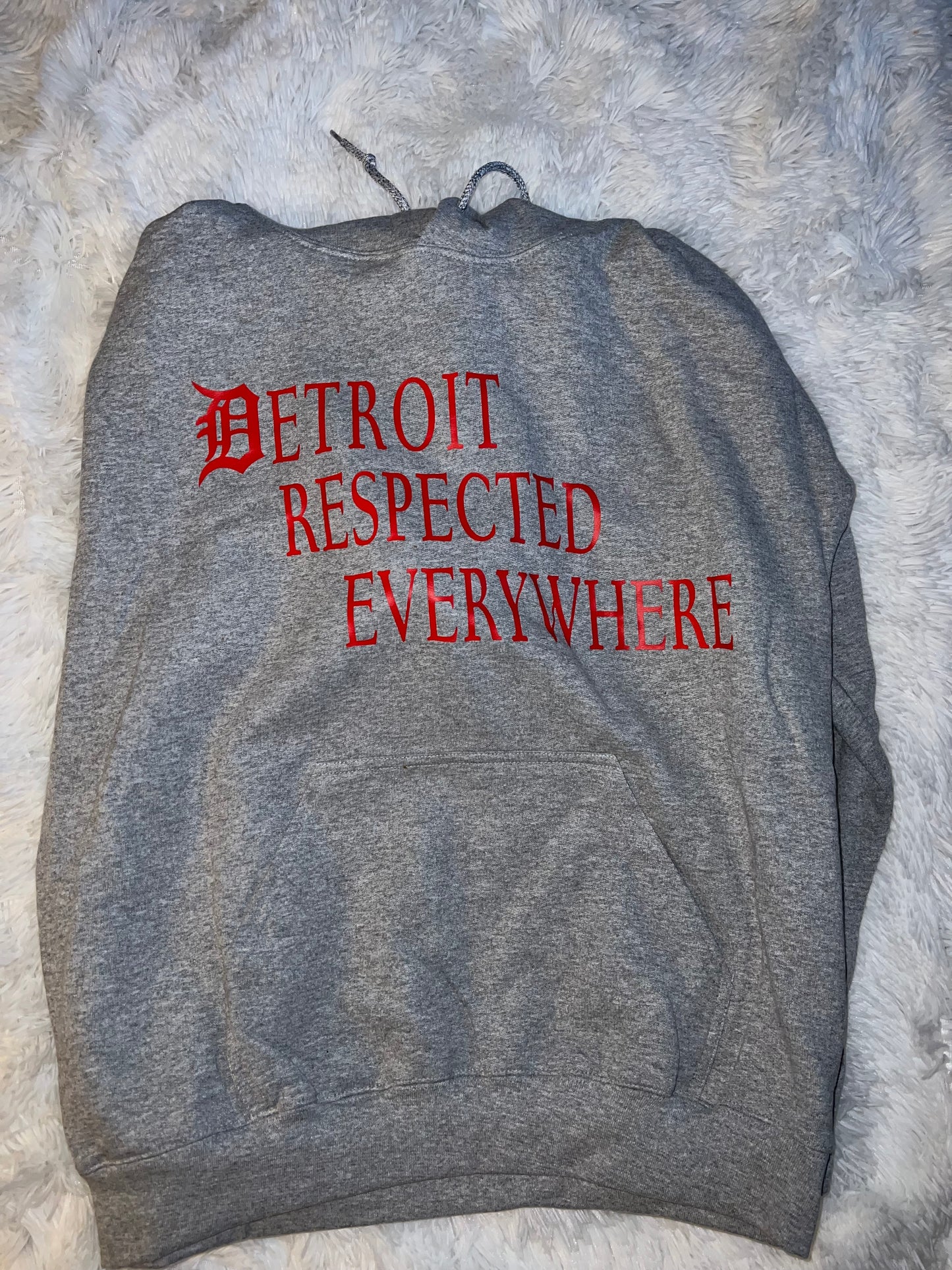 Grey Staggered w/ red letters