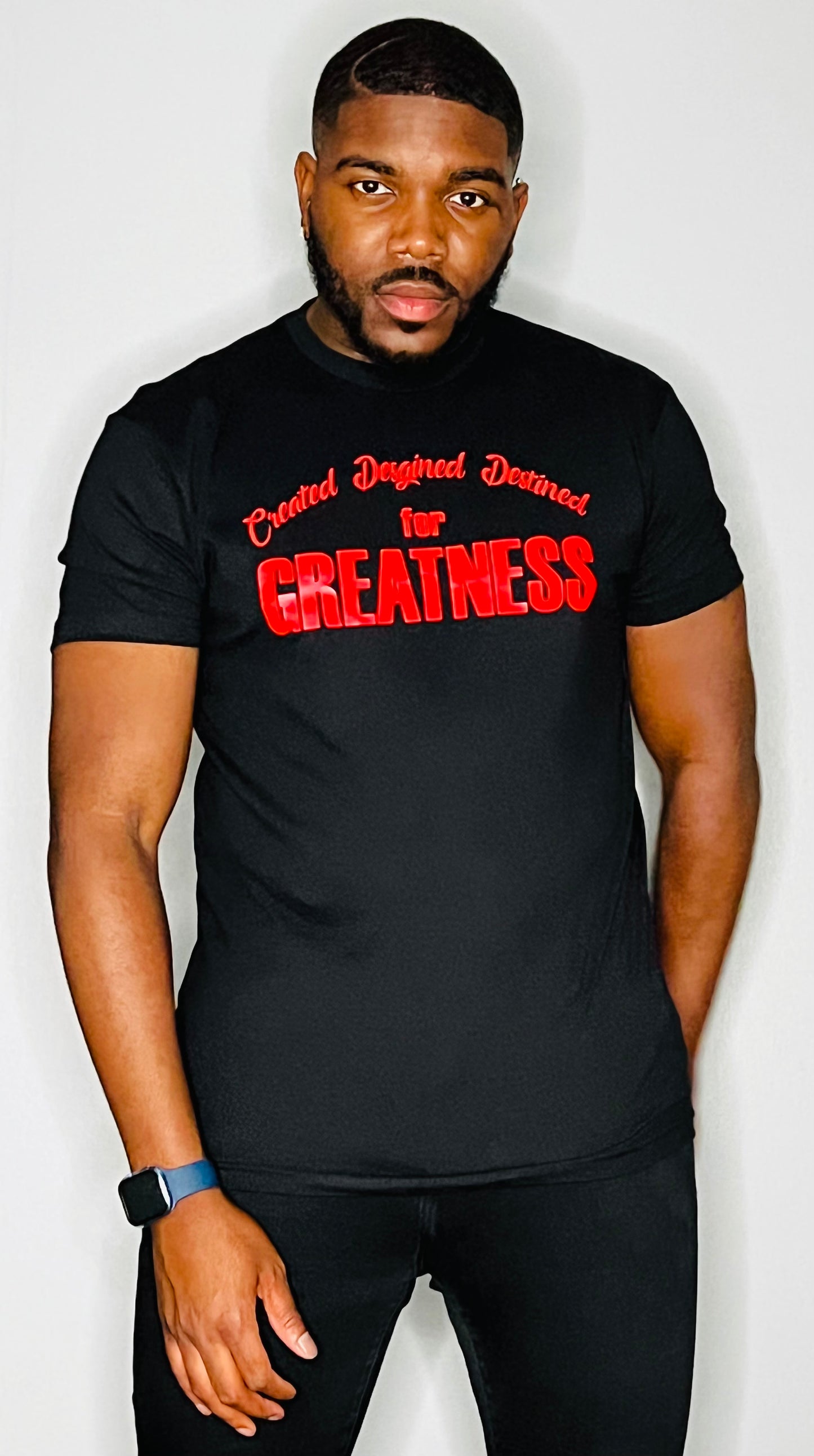 Greatness Black tshirt w/ Red letters