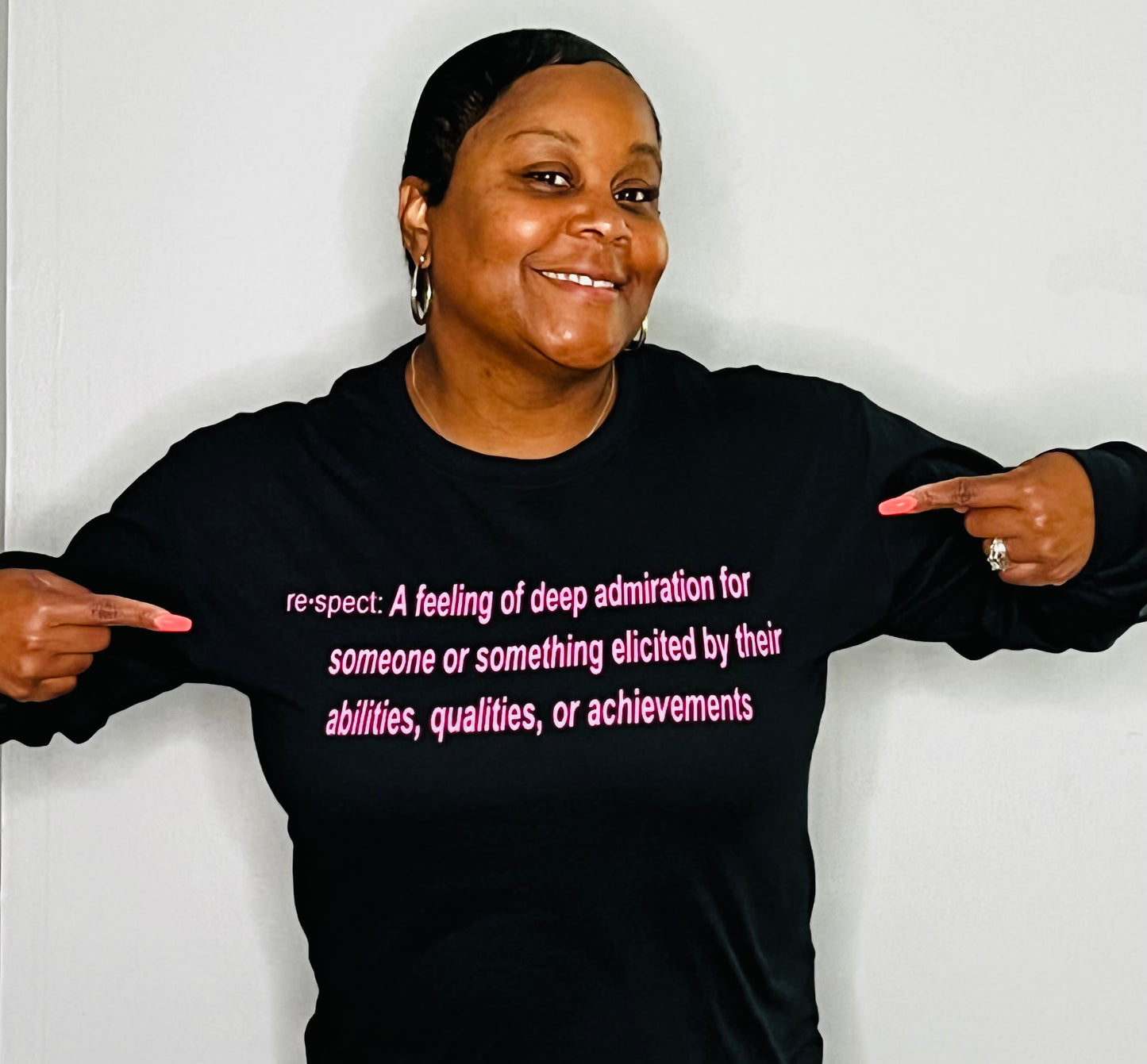 Definition Long Sleeve Black w/ Pink letters