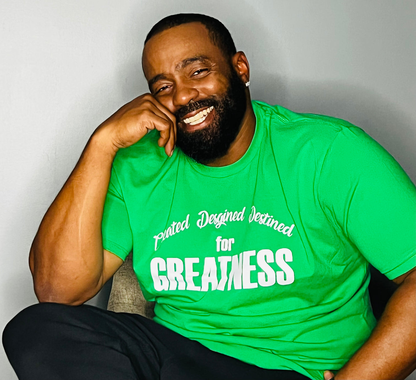 Greatness  Tshirt Green w/ White letters
