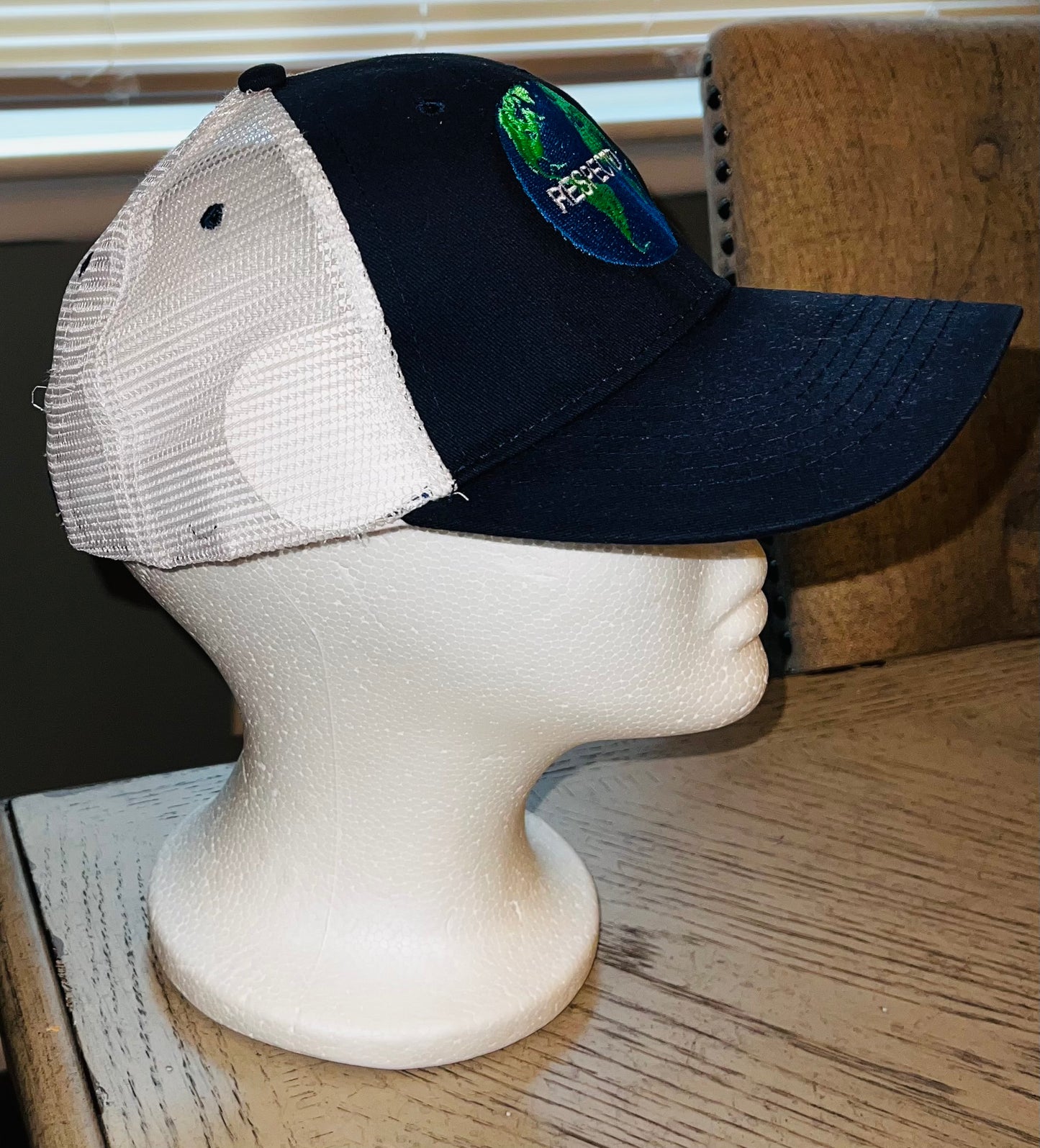 Respected Logo Trucker Hat Navy