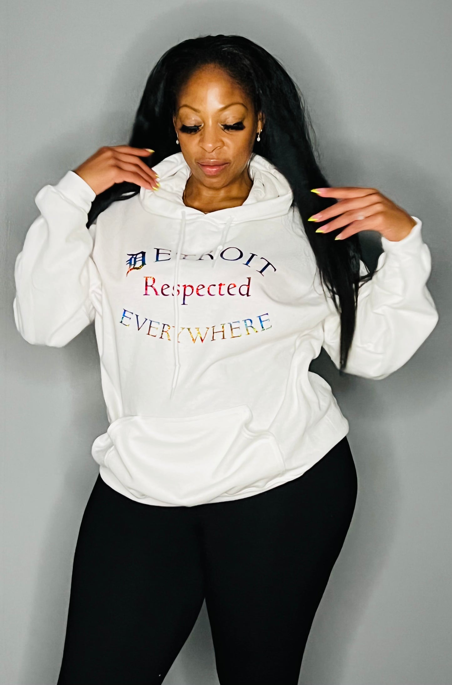 Half Moon White w/ Rainbow letters