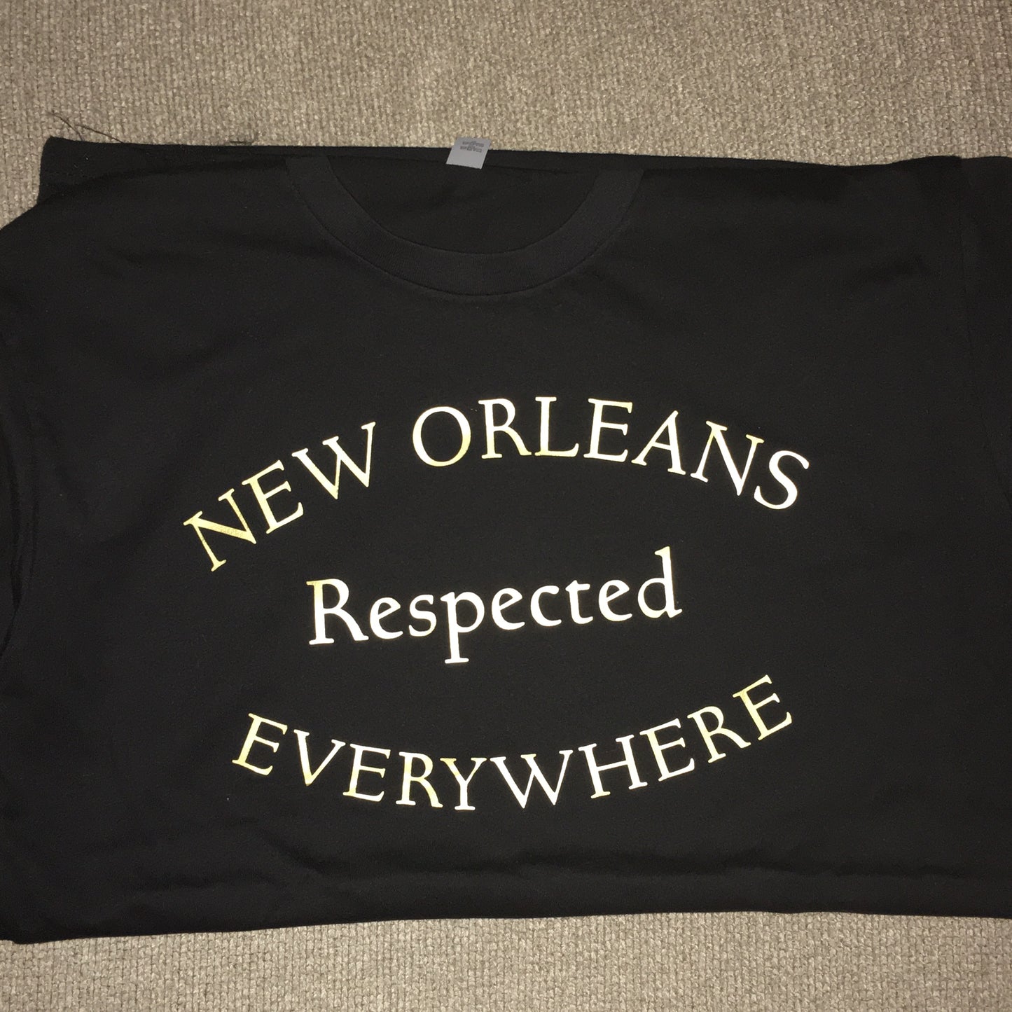 Custom New Orleans Half Moon Tshirt black w/ gold letters