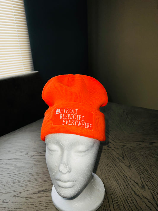 Orange Staggered Skully w/ White Letters