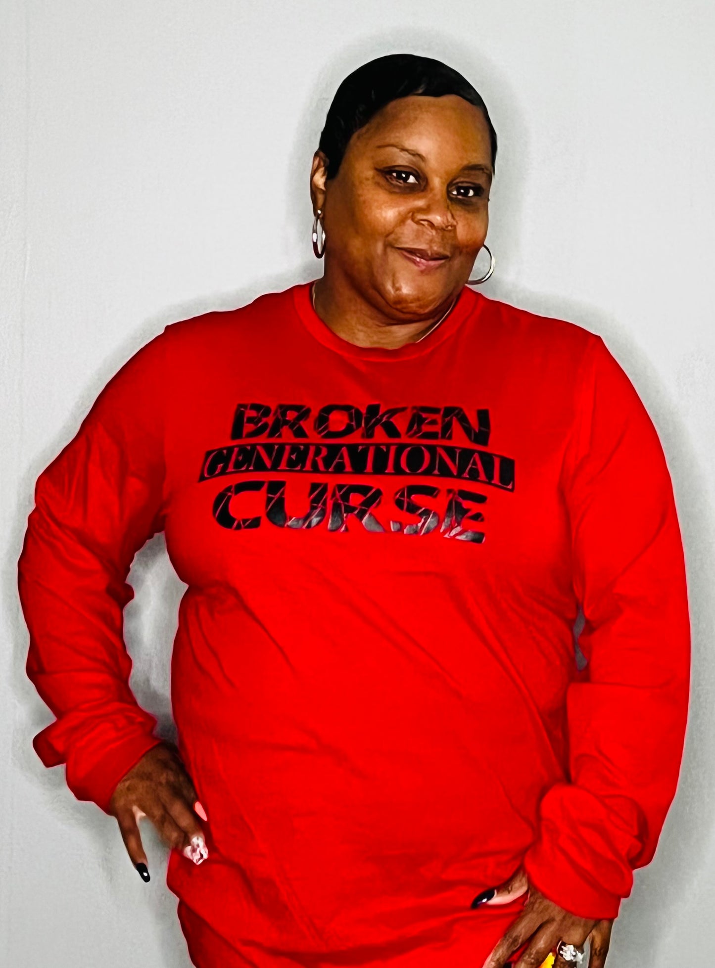 Broken Curse Long Sleeve Red w/ Black letters