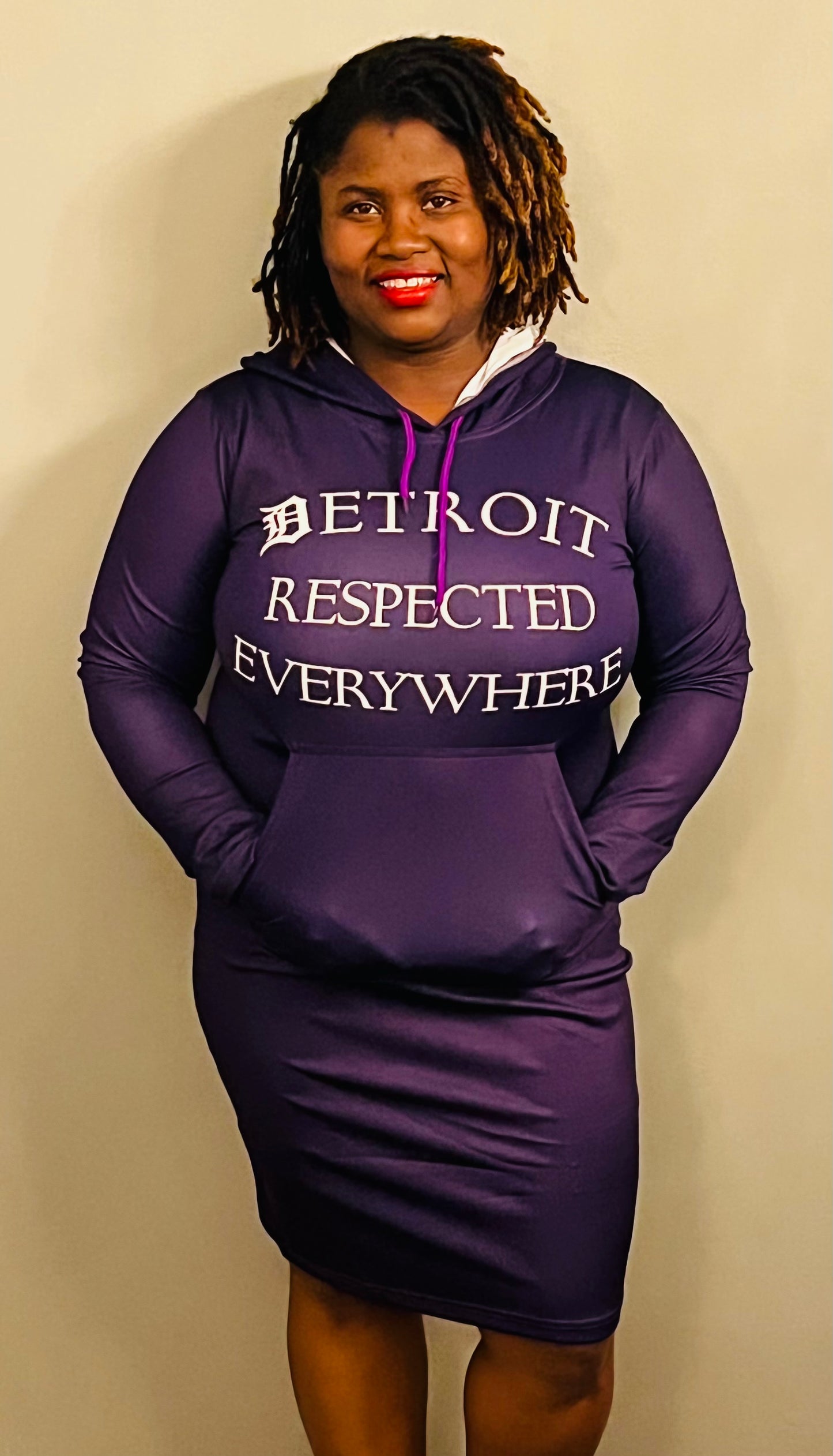 Fitted Purple Hoodie Dress