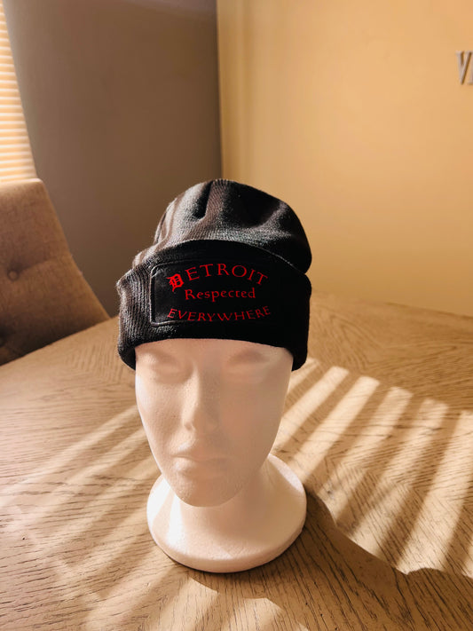 Black Half Moon w/ Red Letters Skully