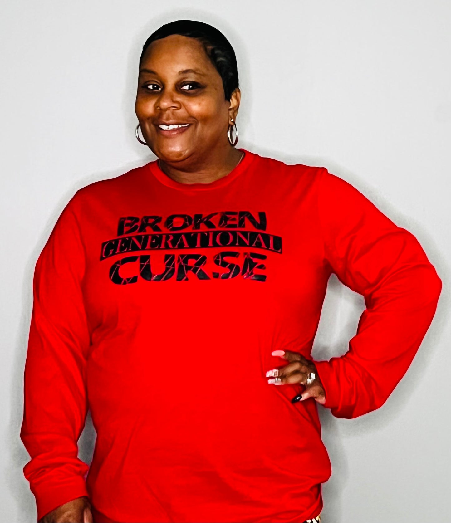 Broken Curse Long Sleeve Red w/ Black letters