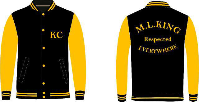 King HS Half Moon Jacket Black with Yellow Leather Sleeves