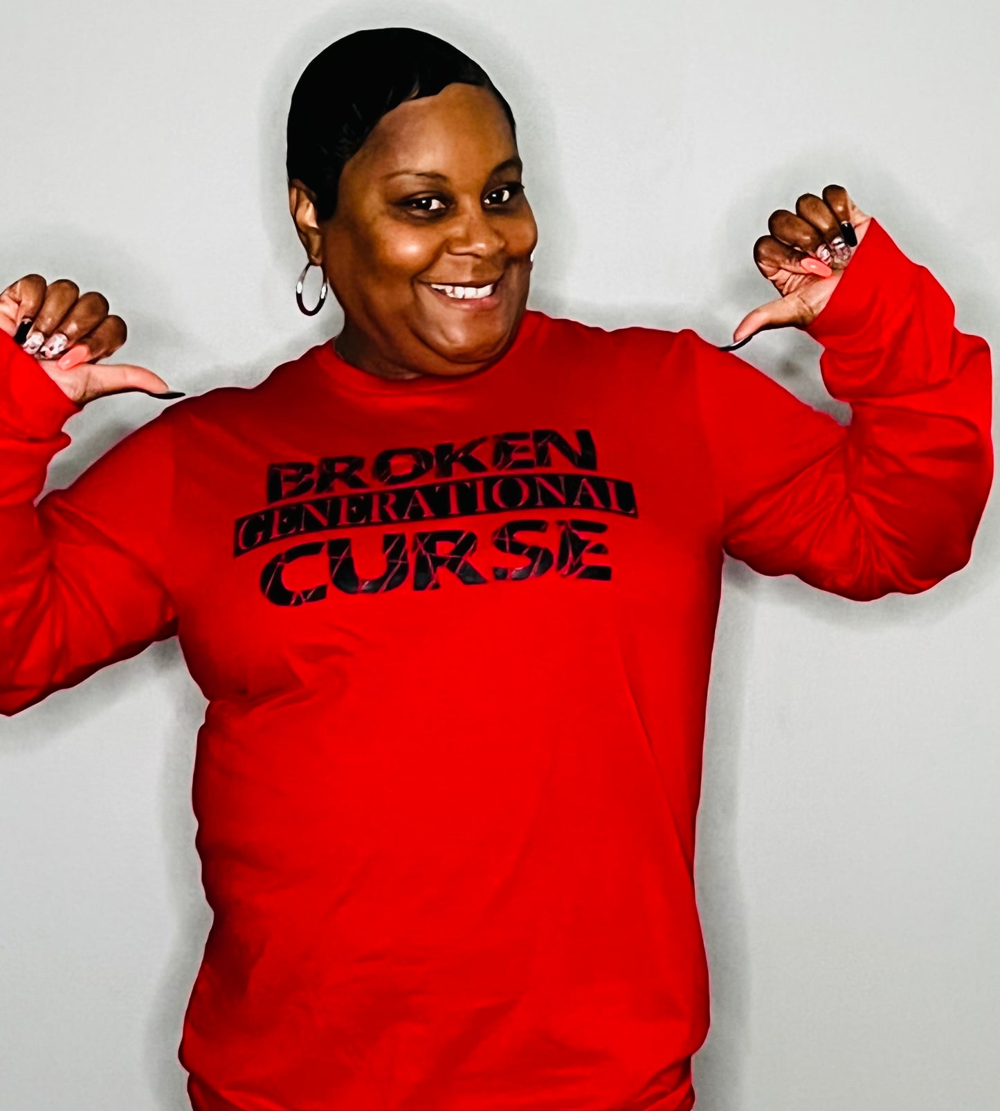 Broken Curse Long Sleeve Red w/ Black letters
