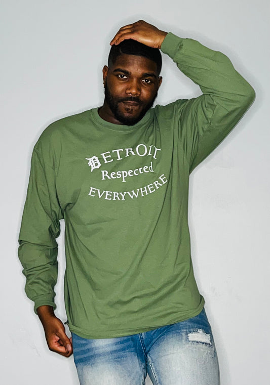 Half Moon Olive Green Long Sleeve Shirt