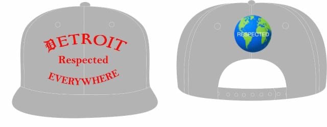 Gray Half Moon Snapback with Red Letters