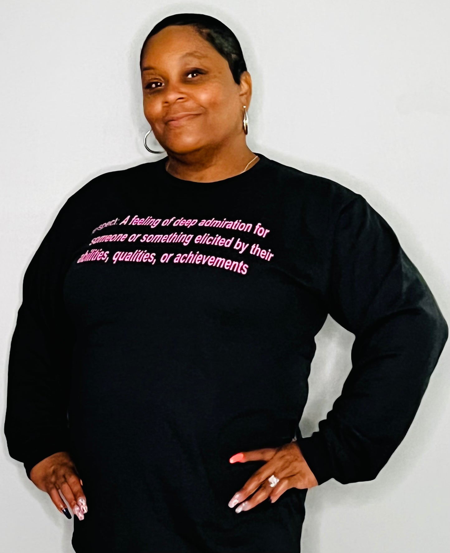 Definition Long Sleeve Black w/ Pink letters