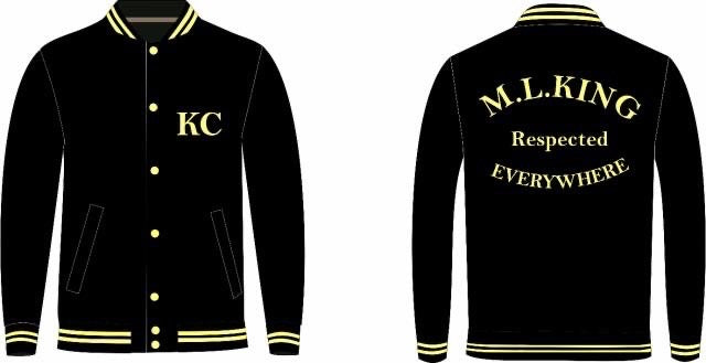 King HS Half Moon Jacket Black with Black Leather Sleeves