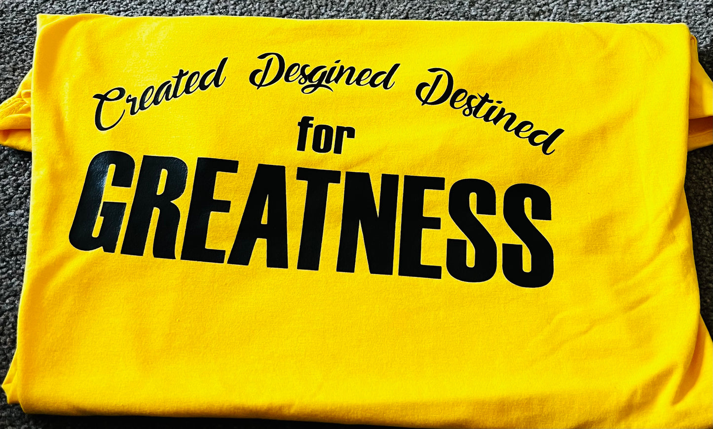 Greatness Yellow w/ Black Letters