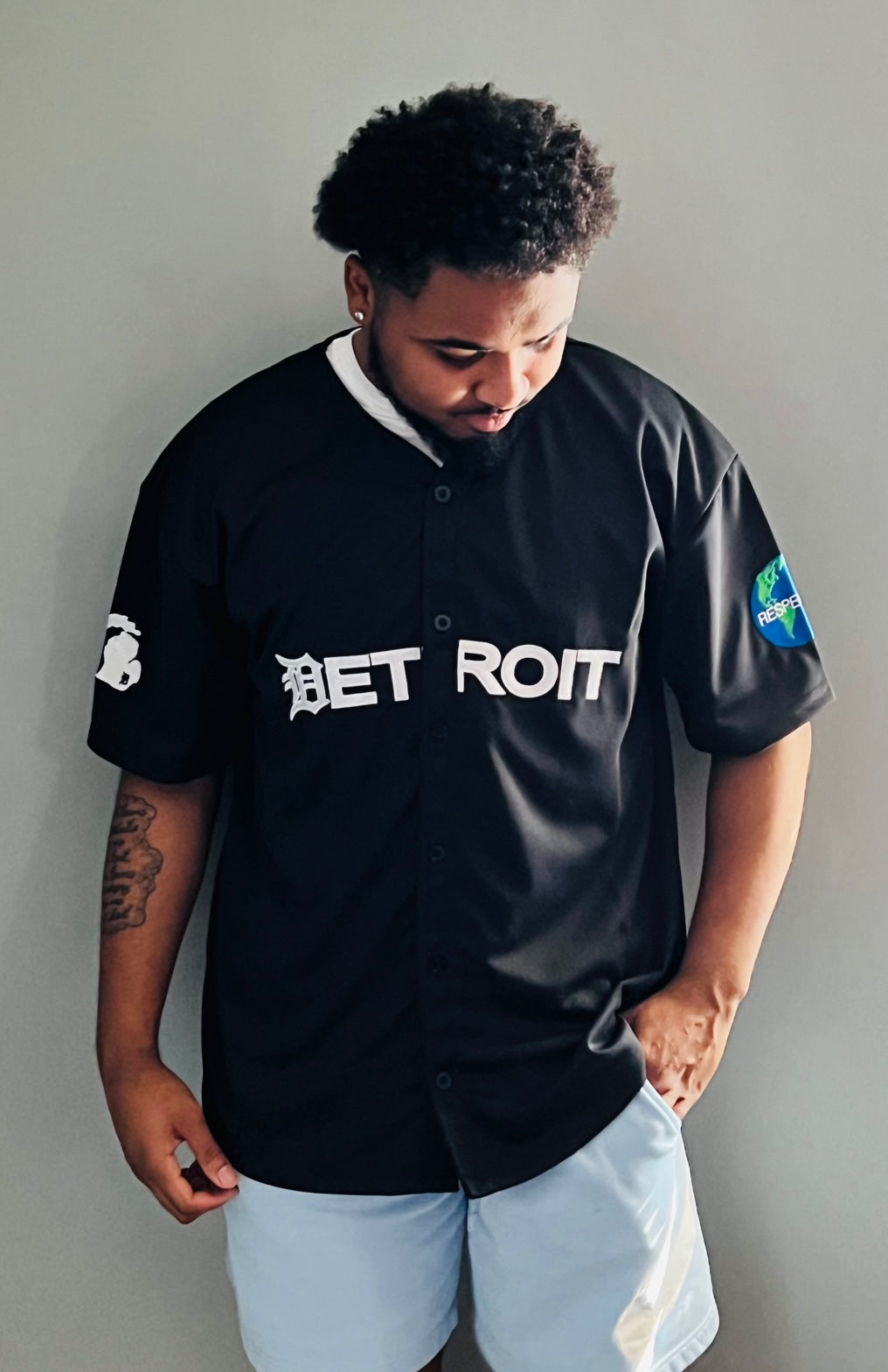 Black Baseball Jersey w/ White Letters