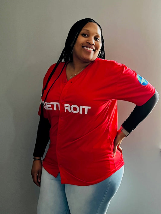 Red Baseball Jersey w/ White Letters