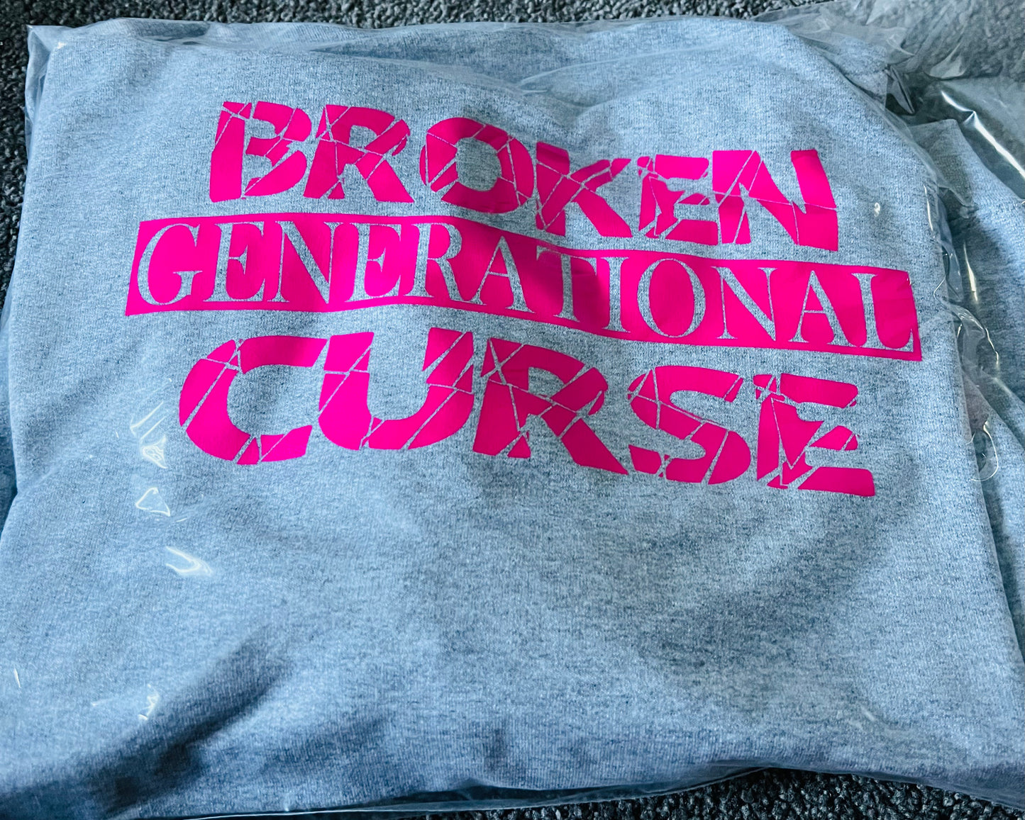 Broken Gray w/ Hot Pink Letters