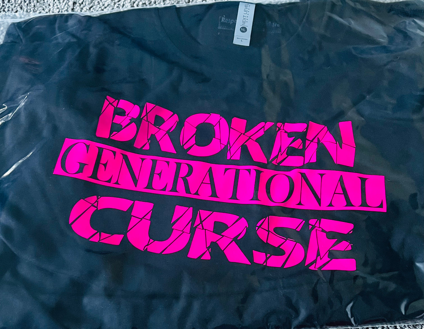 Broken Black w/ Hot Pink Letters