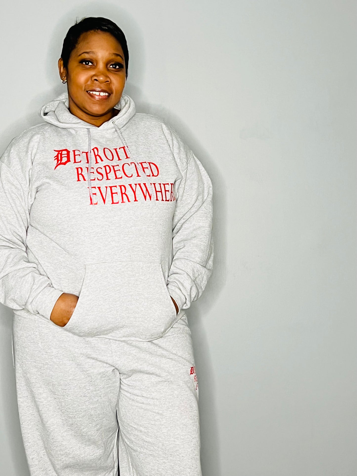 Gray Staggered Jogging Suit w/ red letters