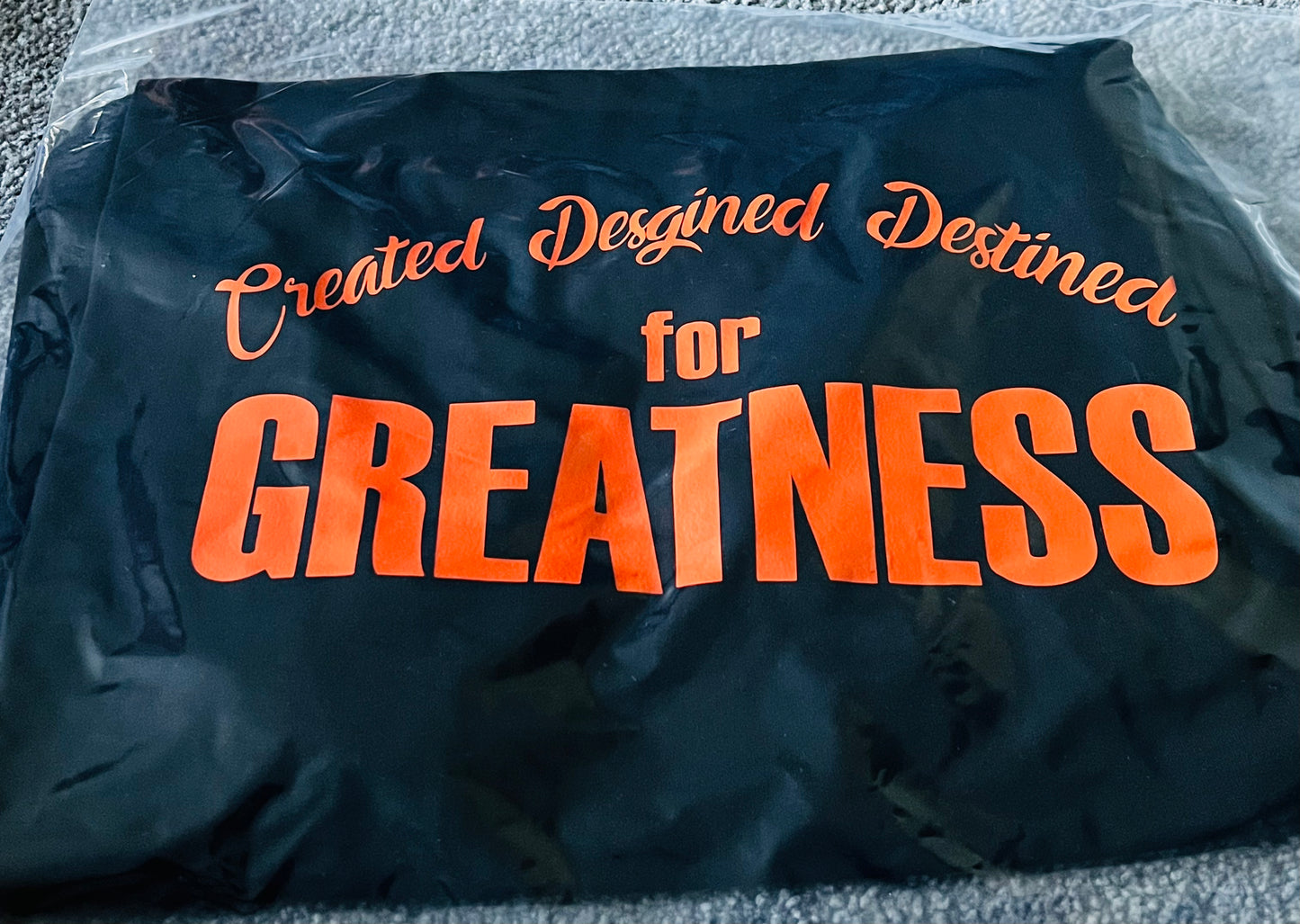 Greatness Black W/ Orange Letters