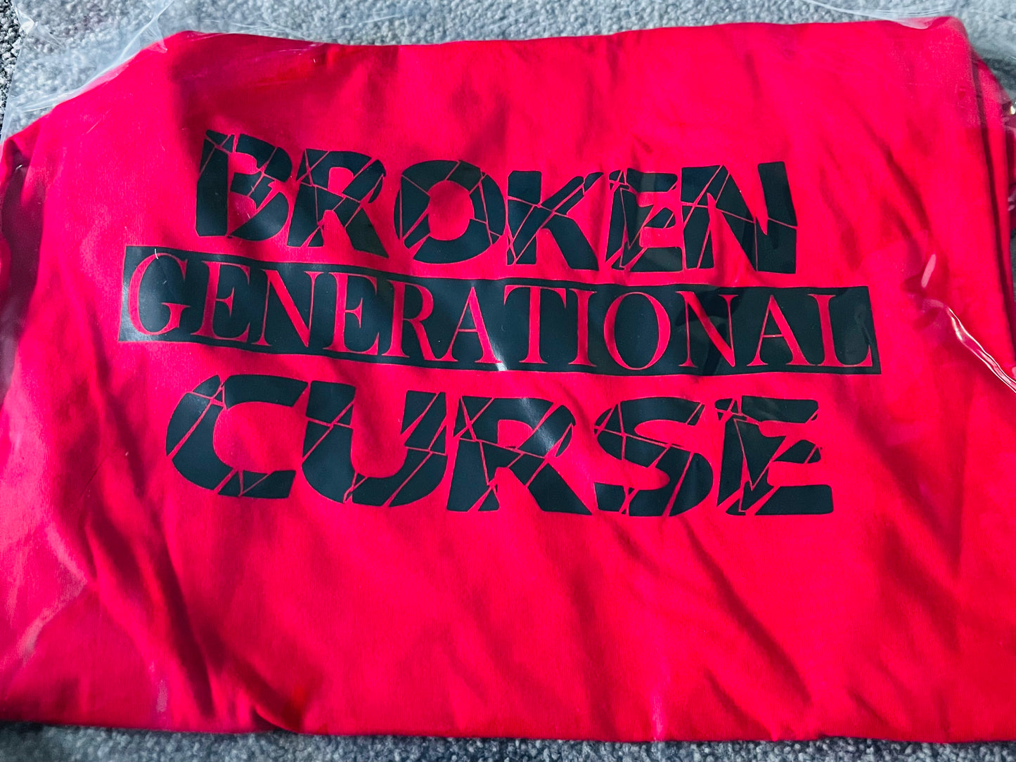 Broken Red w/ Black Letters