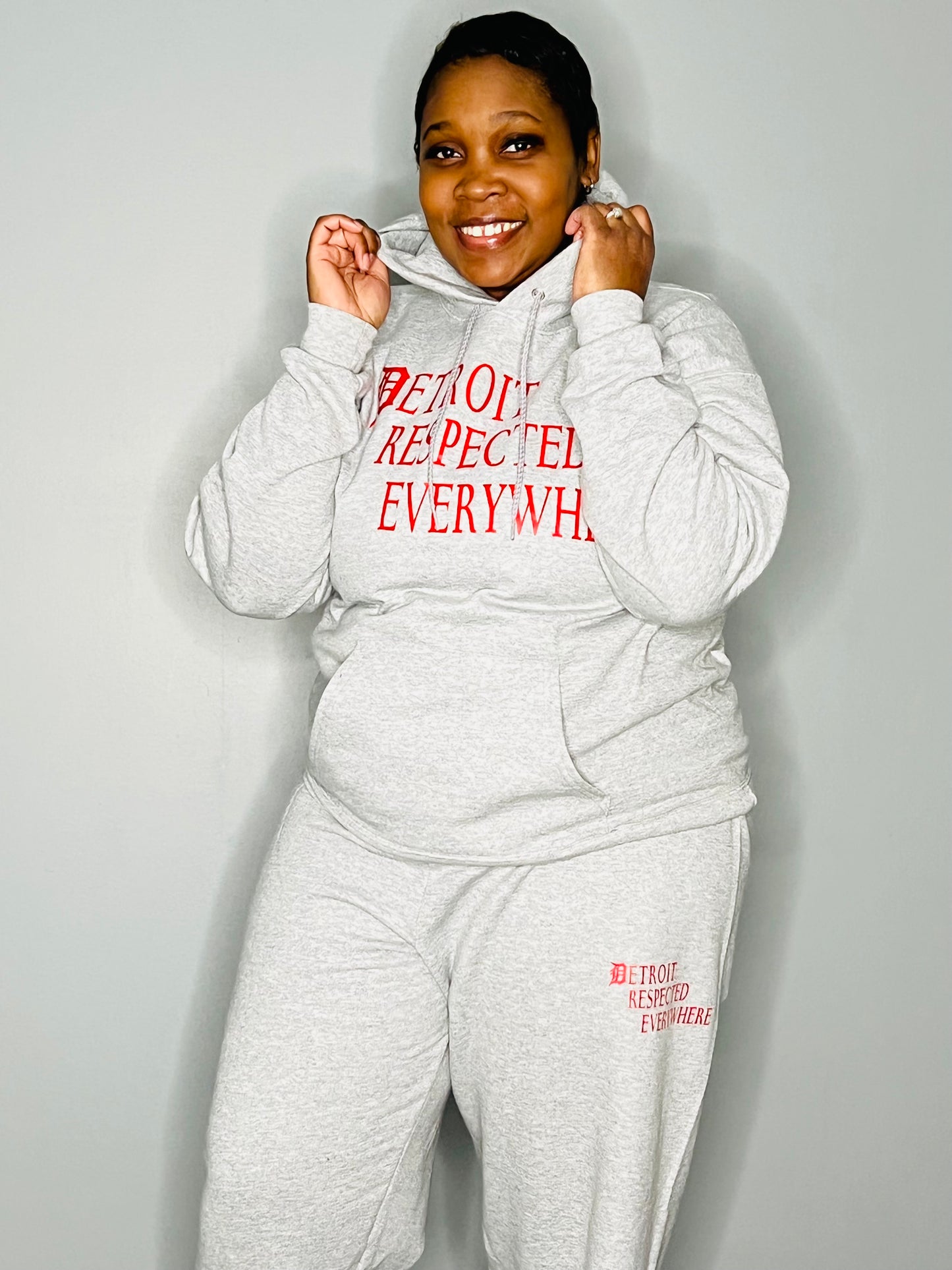 Gray Staggered Jogging Suit w/ red letters